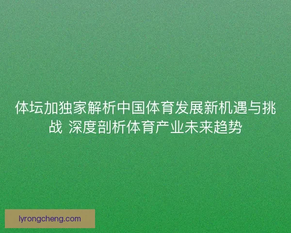 体坛加独家解析中国体育发展新机遇与挑战 深度剖析体育产业未来趋势